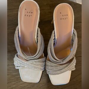 A New Day Metallic Silver Heeled Sandals